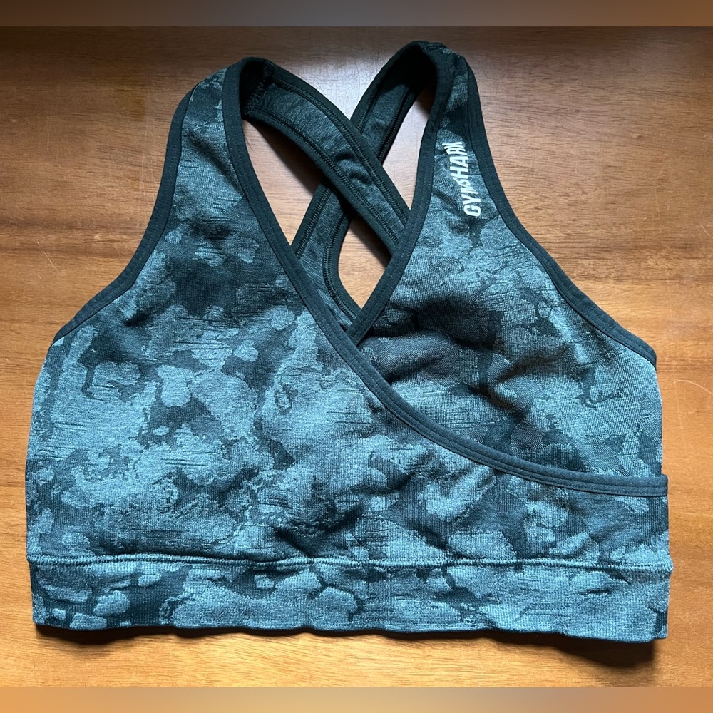 Gymshark Camo sports bra size LARGE